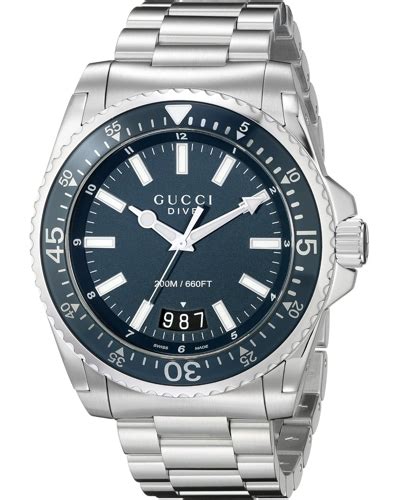 gucci ya136203|Gucci Dive Blue Dial Stainless Steel Men's Watch YA136203.